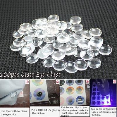 100pcs 14mm Funny Modified Accessories DIY Crafts Glass Eye Chips Time Gem Blyth Dolls