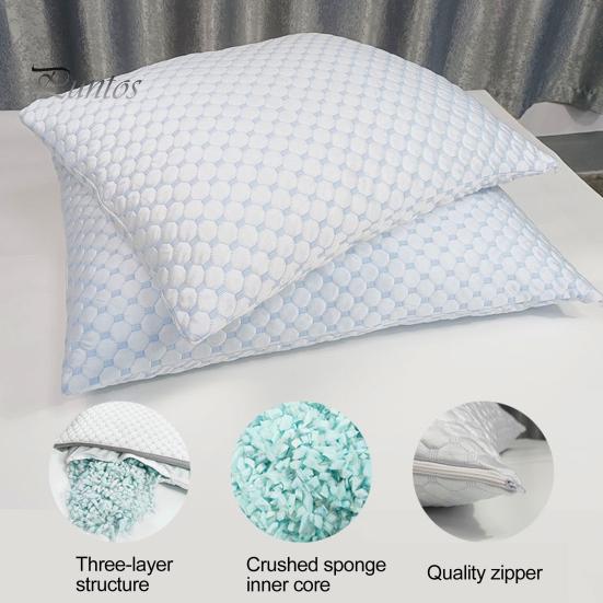 

Подушка из измельченной губки, охлаждающая, с медленным восстановлением, эластичная, снимающая боль в шее, подушка из пены с эффектом памяти, дышащая, моющаяся, для сна на боку S