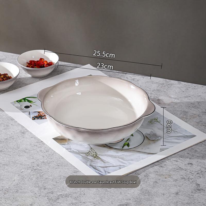 Persson Japanese Ceramic Double-Handle Soup Bowl