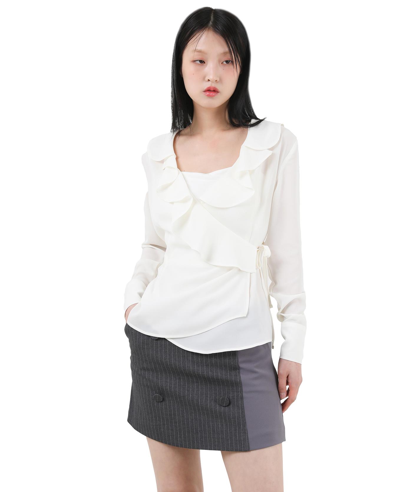 Catharsis Flare Wrap Blouse Ivory One Size Ivory/One Size