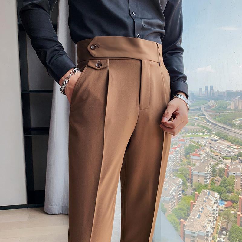 Men's Retro Designer Nine-Point Casual Pants - Wrinkle-Resistant & Stylish