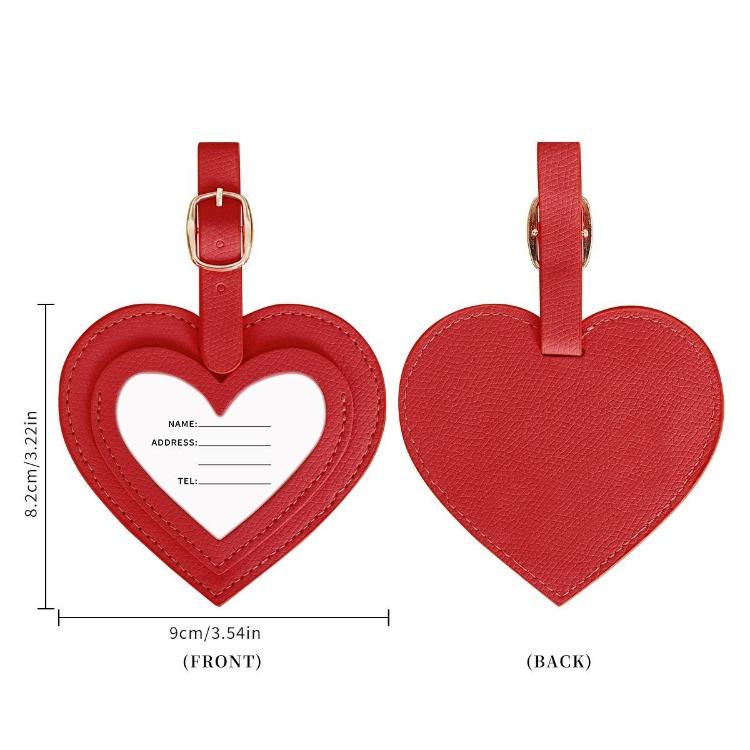 

Fashionable Heart-shaped Luggage Tag for Preventing Loss Simple and High-end PU Heart-shaped Luggage Tag for Consignment