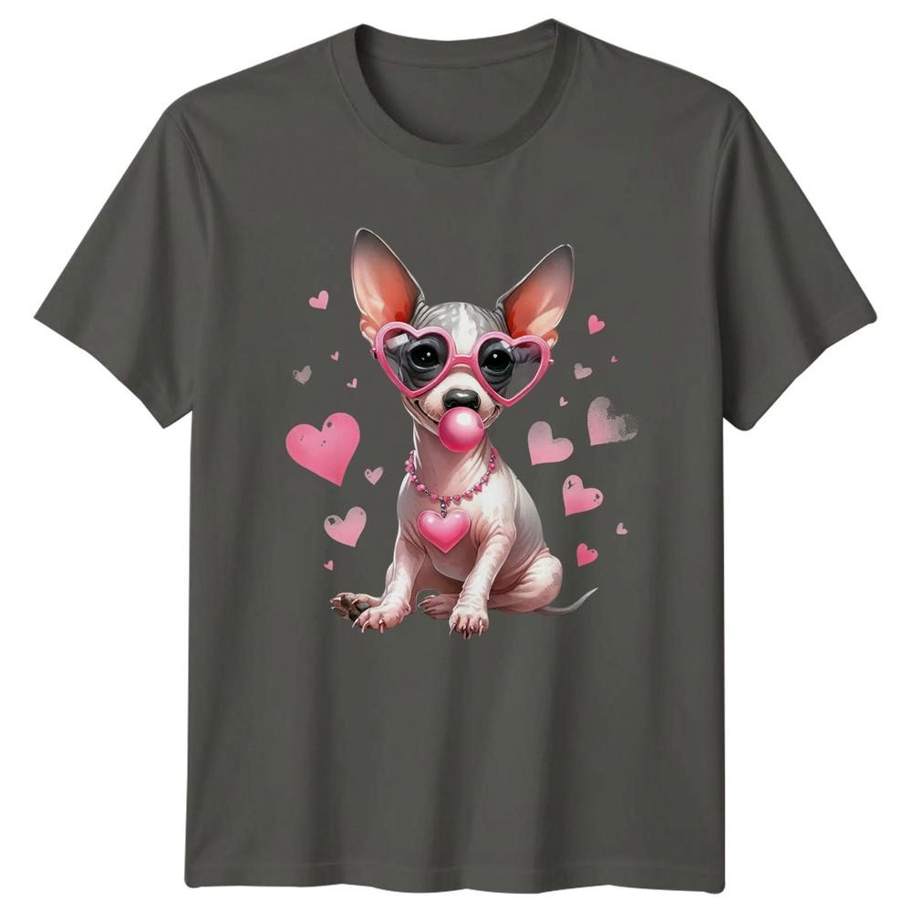 Sphynx Dog Valentine Hearts Unisexs TShirt Unisexs Tee Animal Graphic Top