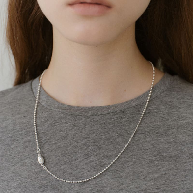 

NORMALLEE [Silver925] Clip Ball Necklace Silver