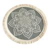 Yousheng Vintage Round Coasters, Pastoral Cotton Linen Placemats, Soft Jute Tassels Drink Mats, Handwoven Table Pads Mats Accessories