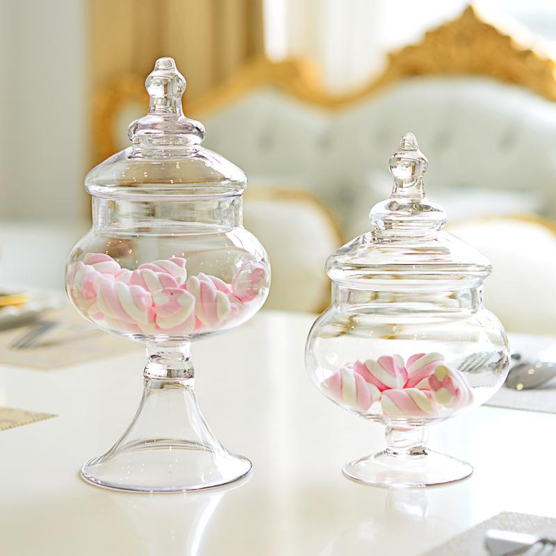 Transparent Glass Bottle Glass Candy Jar Display Decorative Jars Storage Tank Decor Accessories Storage Bottle Food Container