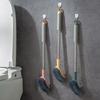 Toilet Brush Household Toilet Wall Mounted Cleaning Tool Toilet Brush Set No Drilling Long Handle Brush