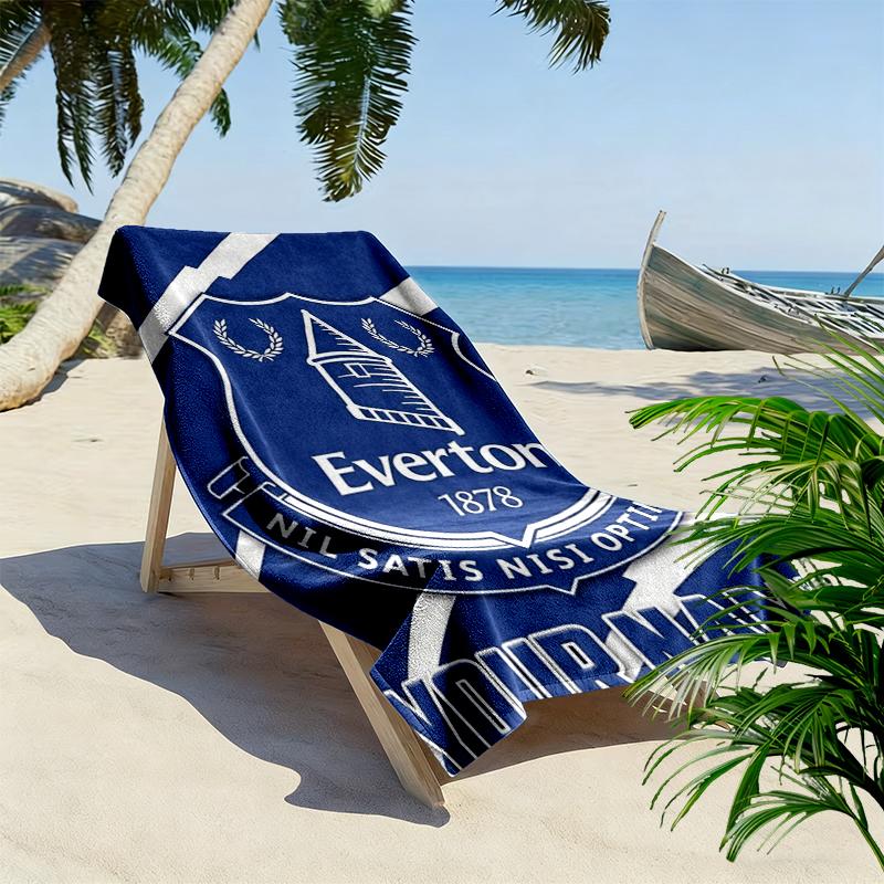 Custom Name Everton FC Print Beach Towel, Large Soft Quick Dry Towel for Beach Camping Swimming_xia