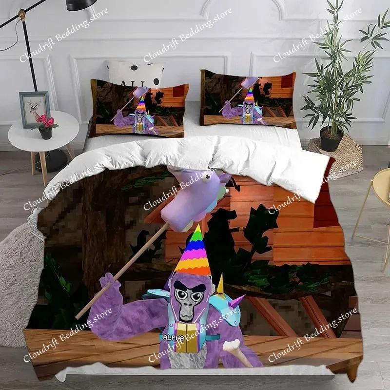 Capa de Edredom de Jogo Fronha Gorilla Tag Conjunto de Roupa de Cama Decoração de Quarto Adulto Menino Menina Infantil Solteiro Casal Tamanho Grande