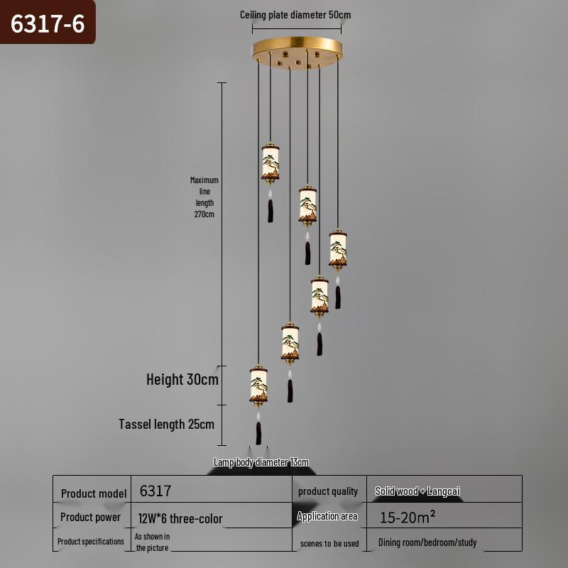 Modern Chinese Spiral Chandelier for Duplex Villas and Restaurants