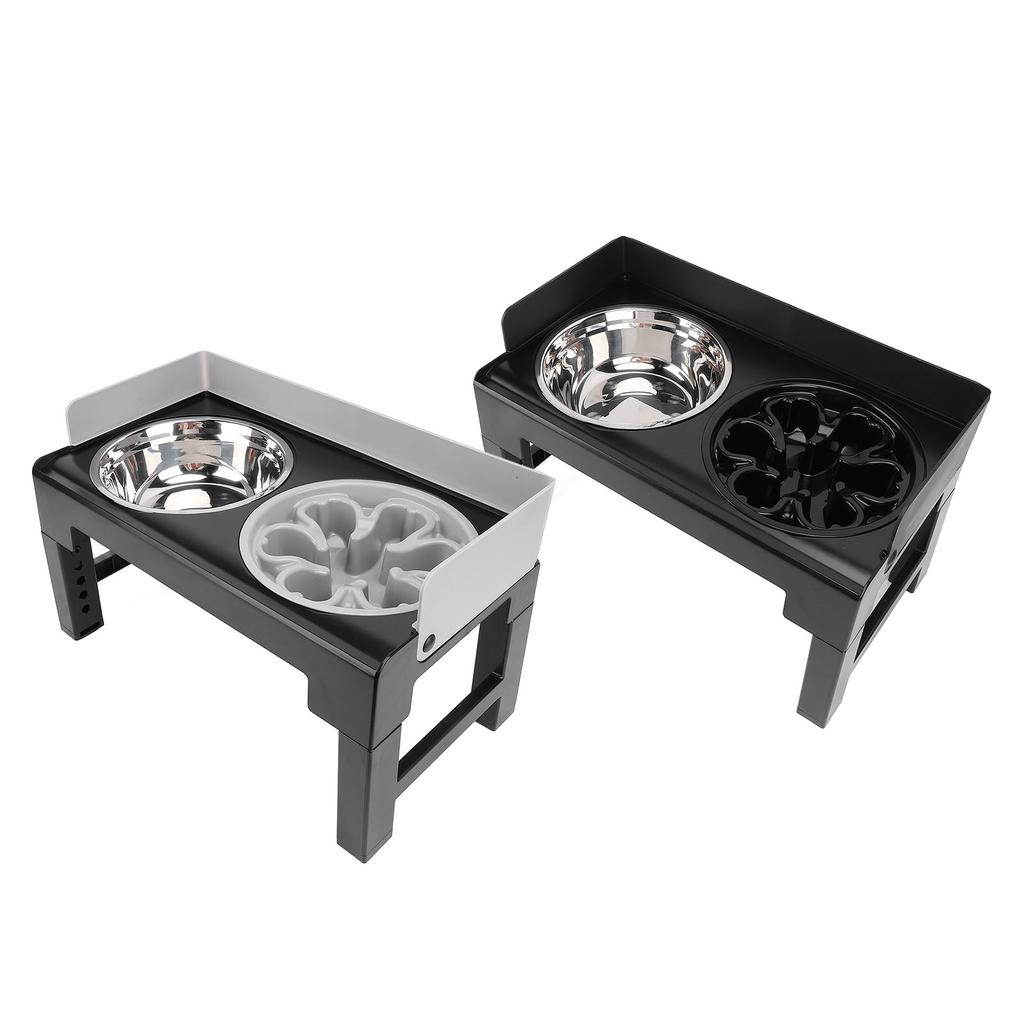 Elevated Pet Bowl Adjustable Height Neck Protection Stainless Steel Sturdy Structure for Medium Larg