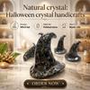 Natural Crystal Hand Carved Yooperlite Halloween Witch Hat Flame's Healing Stones Meditation Crystal Wizard Hat