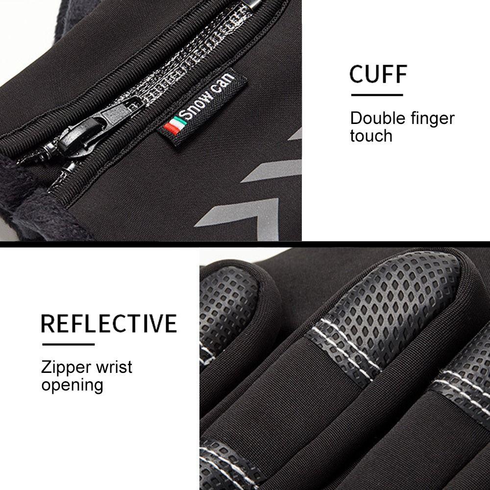 Reflective Winter Gloves Plush Hiking Mittens Protection Sports Gloves Warm Gloves Riding Gloves