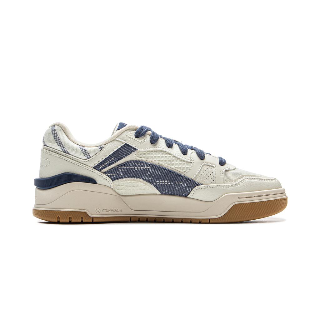 New LiNing Moon White 2.0 Slip Resistant Cushioning Breathable Low Top Skateboard Shoes Men's Ecru AGCU275-12