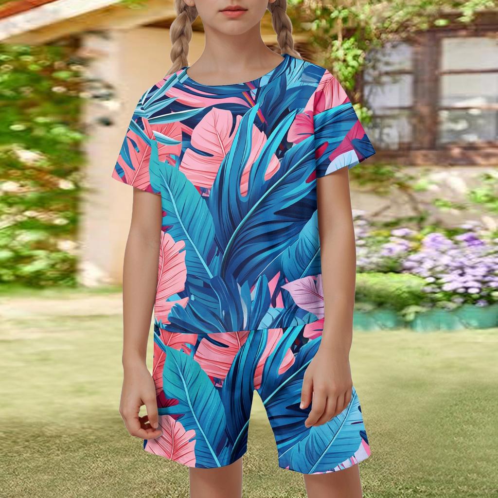 Dziecięcy patriotyczny strój - krótki rękaw i spodenki 2-częściowy zestaw dla chłopca i dziewczynki