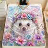 1PC Cute Watercolor Animals Print Flannel Blanket, High Quality All Seasons, Home Decor, Warmth and Comfort, Perfect for Christmas Gifts