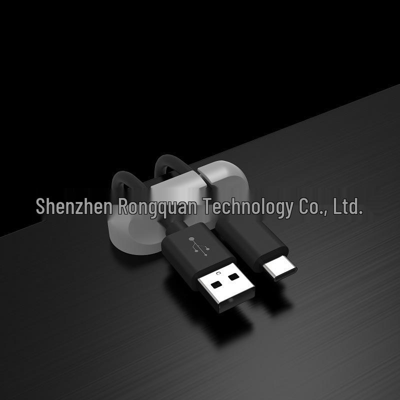 Self-Adhesive Silicone Cable Organizer and Desktop Wire Management Holder