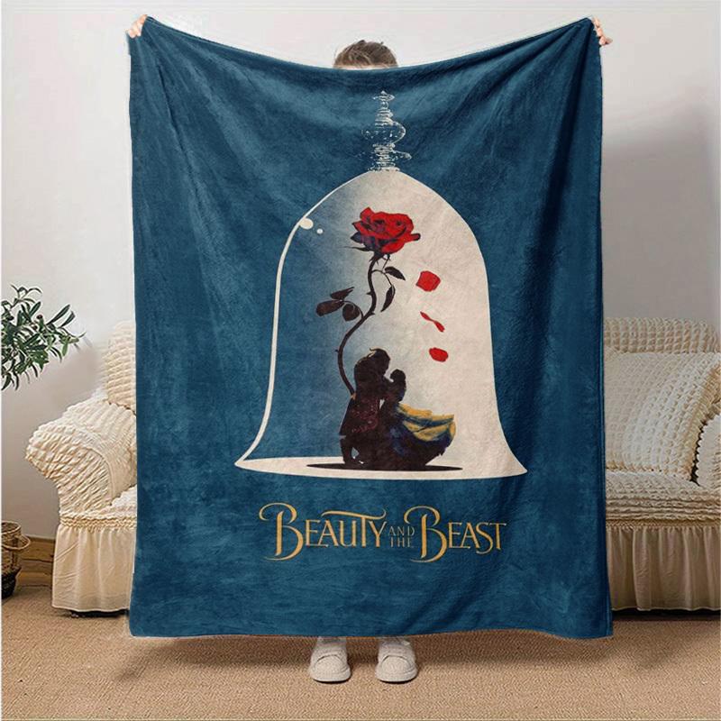 1 Stück. Die Schöne und das Biest Thema Decke, Weiche Mikrofaser Decke für Zuhause, Büro, Außenbereich, Perfekte Geschenkidee (80x120 Zoll)