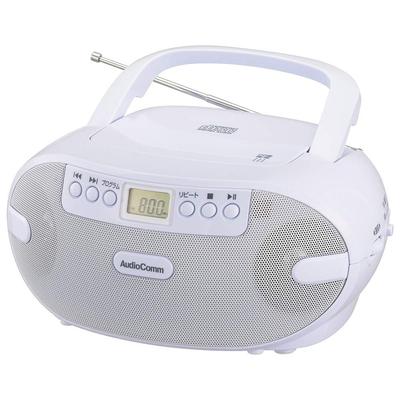 OHM Electric AudioComm Portable CD Radio OHM AUX 230mm W X 113mm H X 210mm D RCR-873Z 03-0771 White,