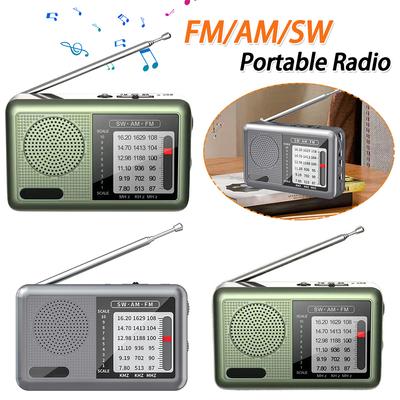 Portable Radio with Rechargeable Battery and Earphone FM AM SW Radio Pocket Radio for Indoor Outdoor