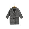 Autumn and Winter Children's Houndstooth Tartan Coat Medium and Large Girls Warm Thick Coat