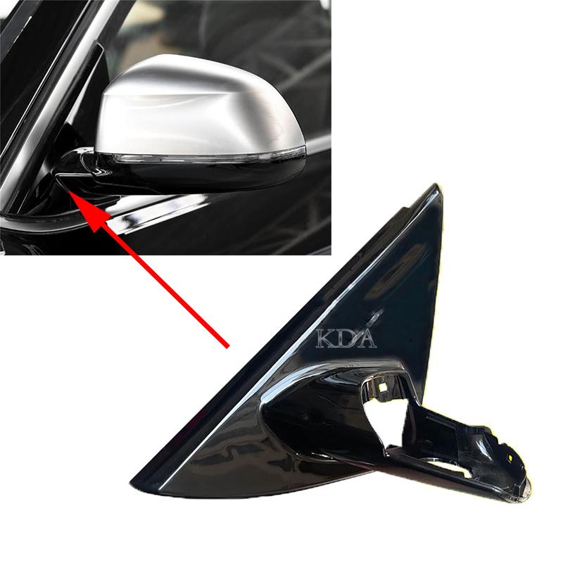 Black Front Window Triangle Trim Plate Mirror Garnish Cover Panel Base Holder for BMW X6 F16 2014 2015 2016 2017 2018