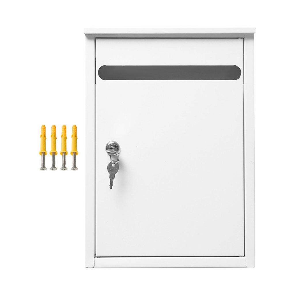 Wall Mount Locking Mailbox Townhouse Weatherproof Office Corridor Office Business Villa Area Family Residence Metal Post Box