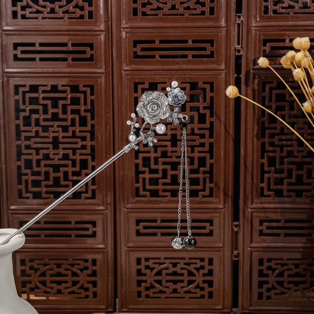 Nationalstil Perle Blume Quaste Quaste Quaste Anhänger Hanfu Accessoire Haarnadel Weiblich Neu Chinesisch Antiker Stil Glockenblume Haarnadel