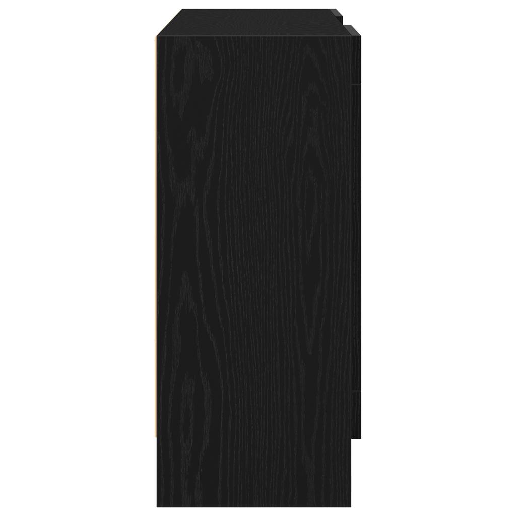 Sideboard Black Oak Look 120 x 30.5 x 70 cm Engineered Wood