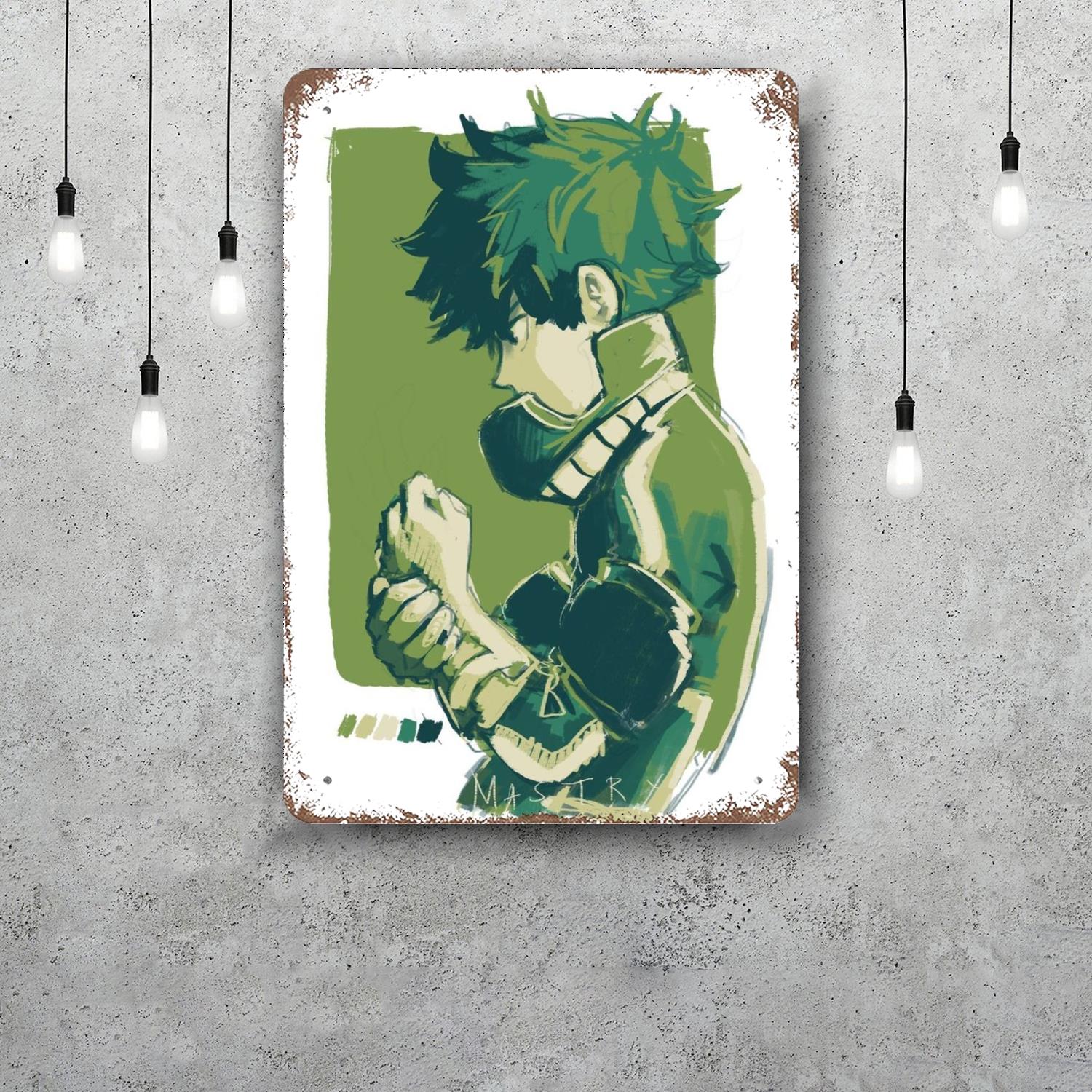 

izuku midoriya Metal Signs wall decor Vintage Tin Signs Captain Metal Poster Decor for Bar Pub Club Wall Decoration 20x30cm（7.8x11.8inch）
