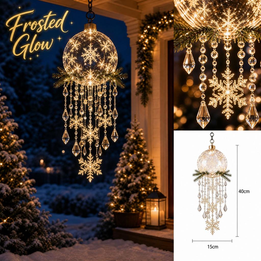 Christmas Ice Light Hanging Decoration for Holiday Tree and Home Decor