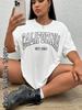 Summer Women CALIFORNIA West Coast T-Shirt Fashion Letter Short Sleeve Clothing FeUnisex Vintage Tops Tees Casual Streetwear