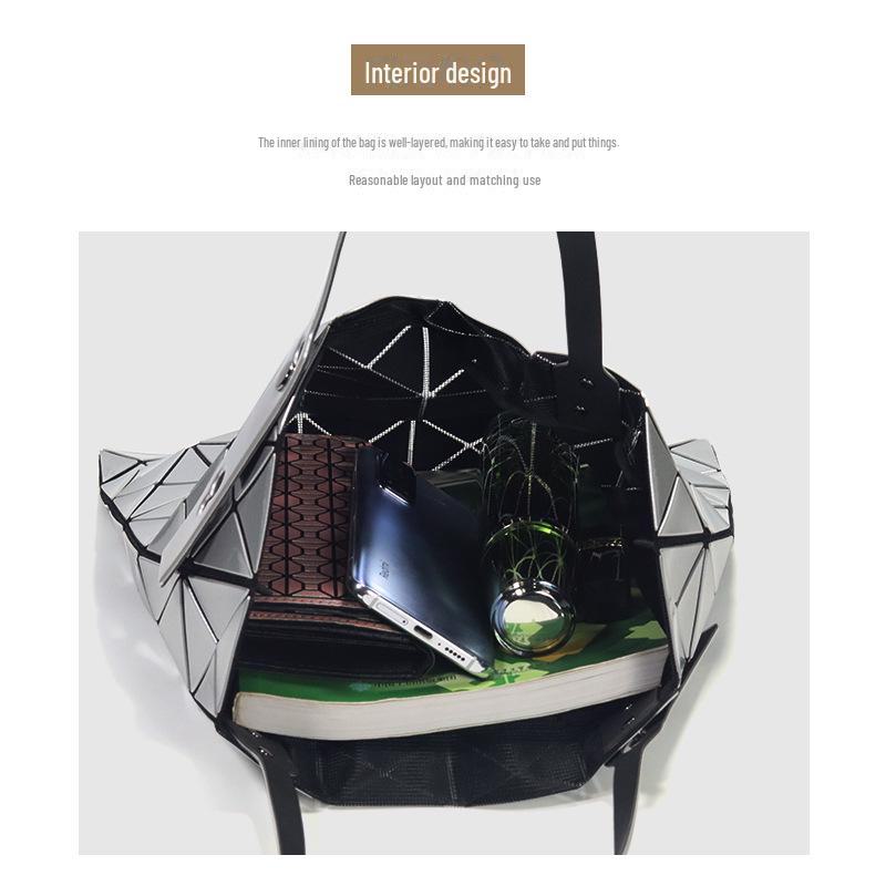 Diamond Geometric Tote: 2024 Fashionable Large-Capacity Shoulder Bag for Women