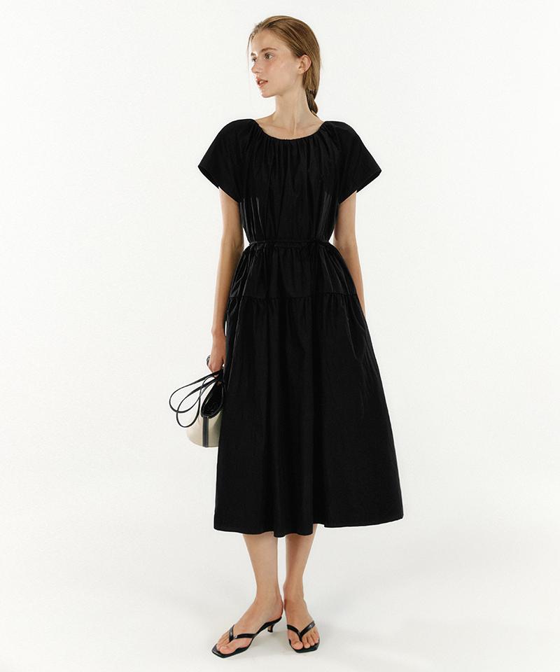 Marie Claire Neck Shirred Belted Dress (Mafbop09Mbk)