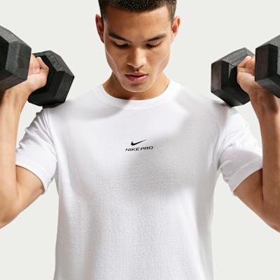Nike Dri Fit Quick Dry T Shirts Men's White/Black Crew Neck Moderate