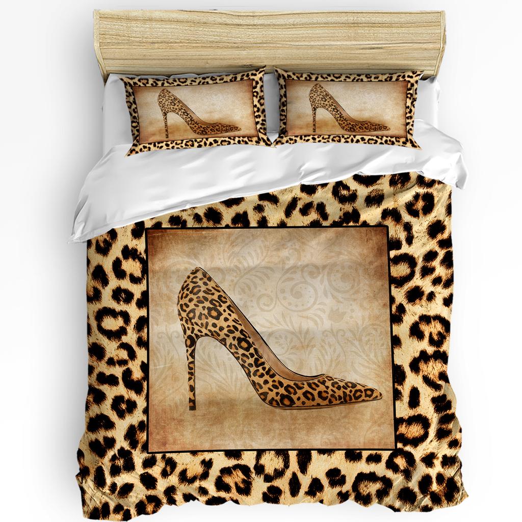 Leopard Print Animal Skin Texture Dressing Table Duvet Cover With Pillow Case Bedding Set Quilt Cover Double Bed Home Textile