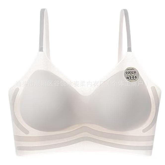 Naked without traces, skin-friendly fixed cup, high elastic bra, gather, lift and collect secondary milk foundation in summer