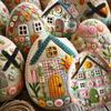 Casa Uovo Patchwork in Feltro Kit Fai da Te Casa Uovo di Pasqua in Feltro Casa Pulcino Kit Creativo Kit Uova di Pasqua Ricamate a Mano in Feltro