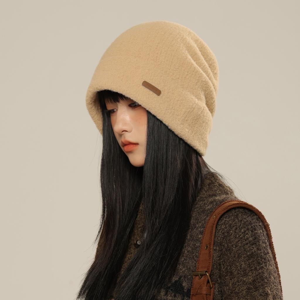 Women's Solid Color Hat Autumn and Winter Warm Ear Protection Cold Bag Head Hat Casual Cold Hat