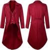 Medieval Retro Men's Swallowtail Mid-Length Coat Long Sleeve Formal Outerwear (2025)