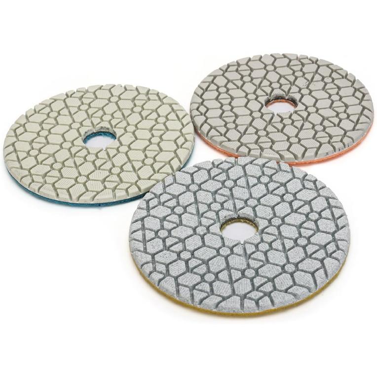 3 Step Diamond Polishing Pads 4-inch Wet for Granite Marble Quartz Concrete