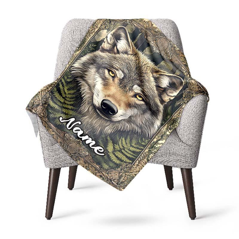 240Gm2 Wolf Nature Customize Your Name Outdoor Blanket Suitable For All Seasons Comfortable And Warm Soft Blanket Suitable For Travel Gifts For