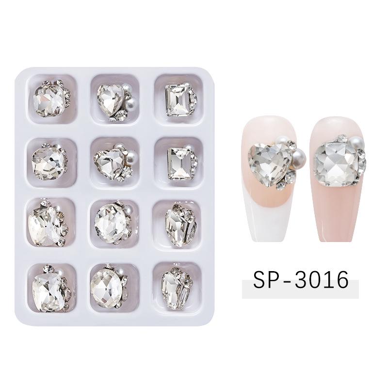 

Набор украшений для нейл-арта: Стразы в форме сердца, прямоугольника, восьмиугольника и толстого квадрата с металлическими акцентами (12 шт.)