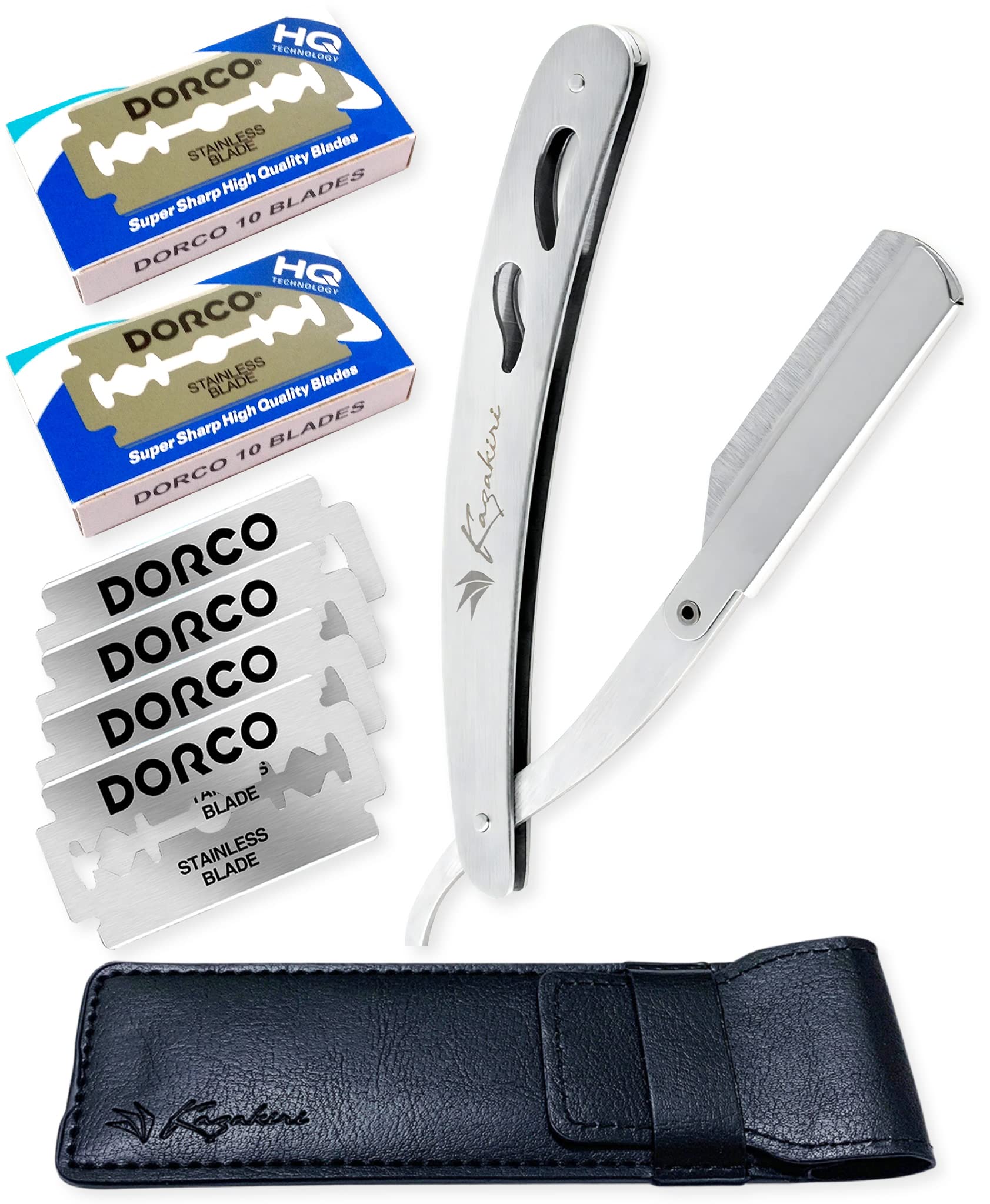

Kazakiri Razor [Supervised by a Professional Barber x Impressive Close Shave] Beard Shaving Face Shaving 40 Replacement Blades (20 Blades) with Case