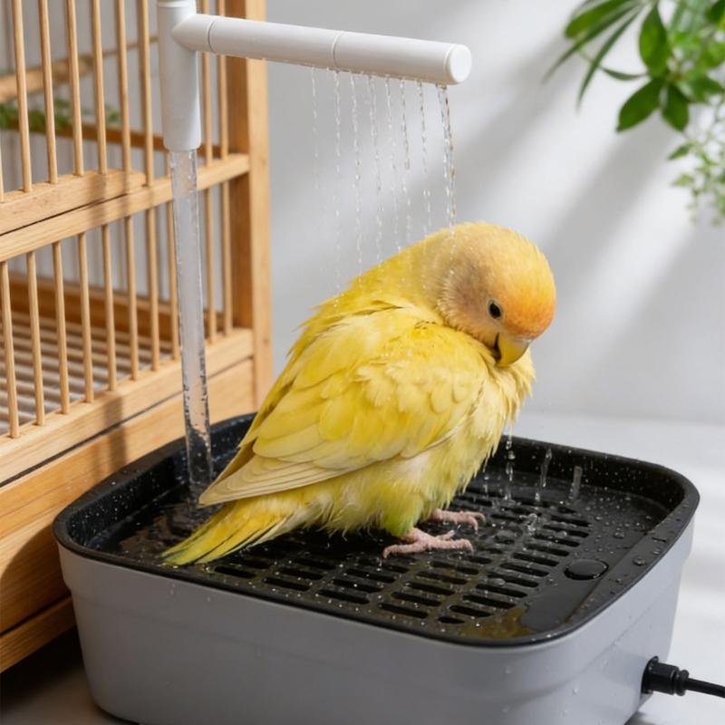 Automatischer Vogelbrunnen Vogeldusche Umwälzbrunnen für kleine Heimvögel Badewannenbrunnen Heimvogelbadewanne
