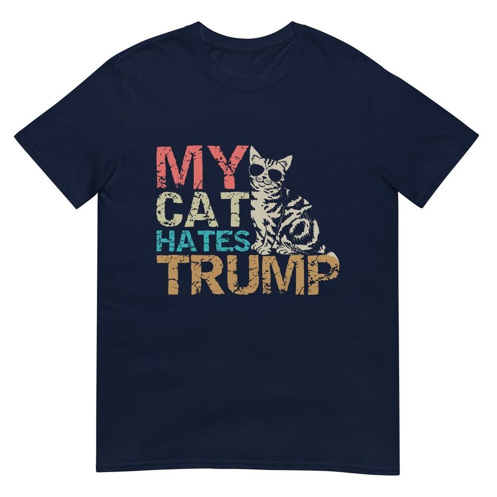 My Cat Hates Trump Cats Against Trump Retro Style Tee Gift TShirt S