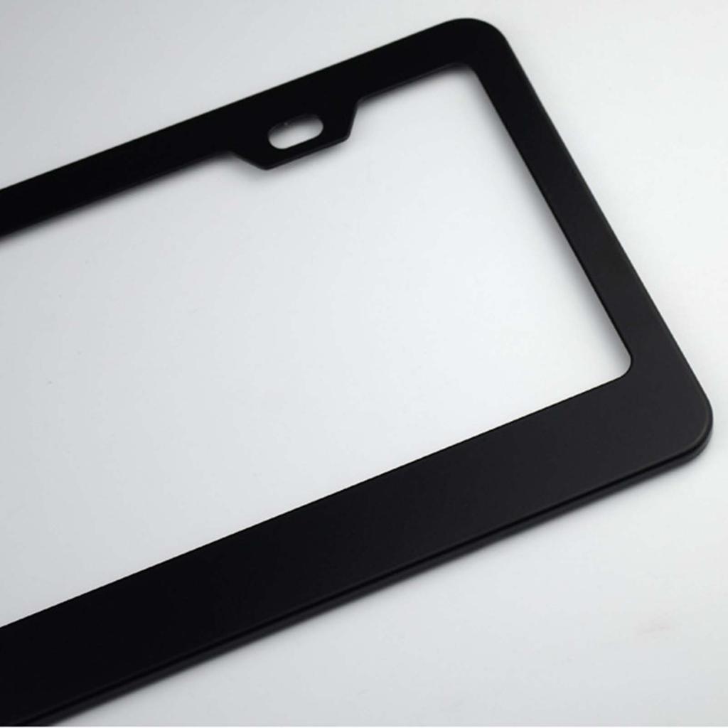 Car License Plate Frame Stainless Steel Waterproof Rust Resistant Black Universal for Most