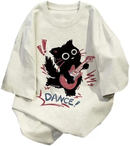 

Women Vintage T-Shirt Y2K Cat Graphic Harajuku Tee Tops Summer Emo Grunge Oversized Streetwear Preppy Gothtic Clothes 5XL різнокольоровий