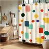 Abstract Geometric Shower Curtain, Colorful Polka Dot Design, Artistic Home Decor, Bath & Bathtub Decor