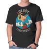 Unisex Crew Neck T-Shirt Oh Boy I Love People Graphic Short Sleeve Casual Tee
